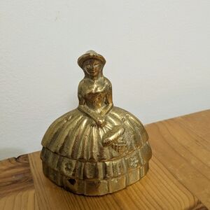 Antique Victorian Lady Brass Bell, southern belle, Victorian Brass Bell, Vintage